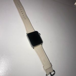 Apple Watch cream leather band